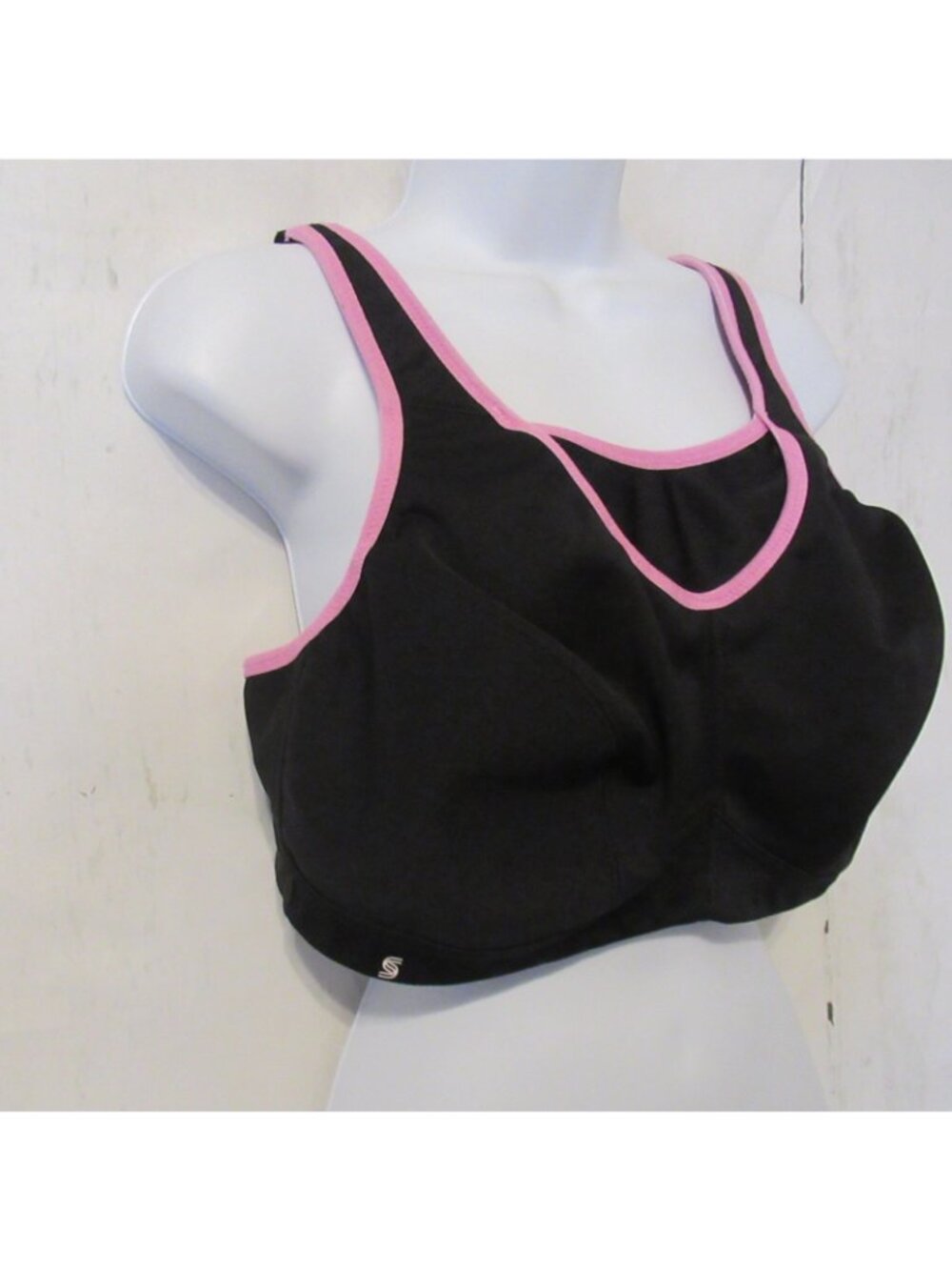 Glamorise Sport Bra 40D Black Pink No Bounce Cami Sports Running Wireless 1062 - Picture 4 of 5